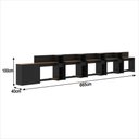 Ver imagem 3 de Conjunto de Escritório Noruega 4 Livreiro 1 Buffet e 5 Mesas 90cm - Via Nossa - Preto e Cedro
