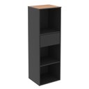Ver mais imagens de Conjunto de Escritório Noruega 4 Livreiro 1 Buffet e 5 Mesas 90cm - Via Nossa - Preto e Cedro