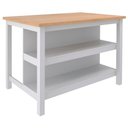 Ver imagem 1 de Bancada Ilha Cozinha 2 Prateleiras 120x80 Cm Cd1019 Cinza Dtall