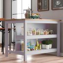 Ver imagem 2 de Bancada Ilha Cozinha 2 Prateleiras 120x80 Cm Cd1019 Cinza Dtall