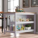 Ver imagem 3 de Bancada Ilha Cozinha 2 Prateleiras 120x80 Cm Cd1019 Cinza Dtall