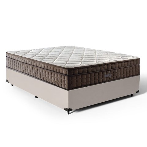 Cama Box + Colchão de Espuma D70 Pillow In Ultra Dream D' Angelis Casal 138 cm