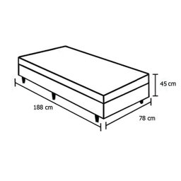 Base Box Baú Solteiro Suede Bege - 45x88x188 - 4