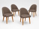 Ver imagem 2 de Kit 4 Cadeiras Lua Estofada Moderna Sala de Jantar Suede Marrom