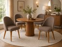 Ver imagem 1 de Kit 4 Cadeiras Lua Estofada Moderna Sala de Jantar Suede Marrom