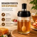Ver imagem 4 de Meleira de Vidro Dispenser Mel Porta Xarope Calda Pegador Dosador Pote Colmeia Transparente 260ml