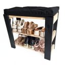 Ver imagem 1 de Sapateira Hall Entrada Organizador Multiuso Com Almofada Preta