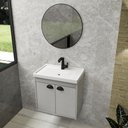 Ver imagem 2 de Gabinete Armario para Banheiro 100% Mdf + Cuba - Siena Lineo 50cm