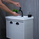 Ver imagem 3 de Gabinete Armario para Banheiro 100% Mdf + Cuba - Siena Lineo 50cm