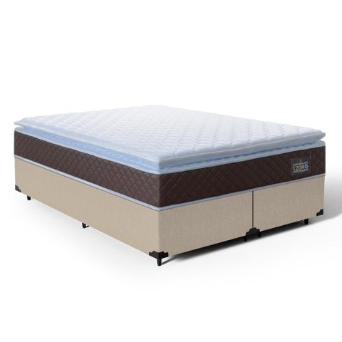 Cama Box com Colchão de Espuma D33 Pillow Top Comfort Luxo King 193cm