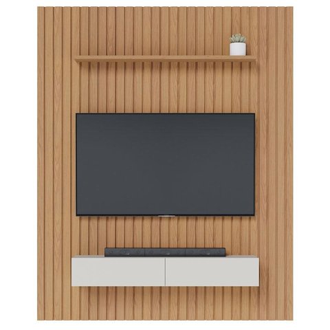 Painel para Tv Ripado Niágara 1956 Mm com Nicho Freijó Off White– Colibri