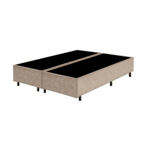 Base Box Casal Bipartido Santo Box Suede 40x138x188:bege