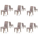 Ver imagem 1 de Conjunto 6 Cadeiras Estofadas Luisa pés Madeira Amendoa/Creme