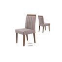 Ver imagem 2 de Conjunto 6 Cadeiras Estofadas Luisa pés Madeira Amendoa/Creme