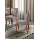 Ver imagem 3 de Conjunto 6 Cadeiras Estofadas Luisa pés Madeira Amendoa/Creme