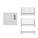 Ver imagem 4 de Berço 3 em 1 para Colchão 130x60cm com Cômoda 1 Porta 4 Gavetas Amora Multimóveis Mp4759 Branco