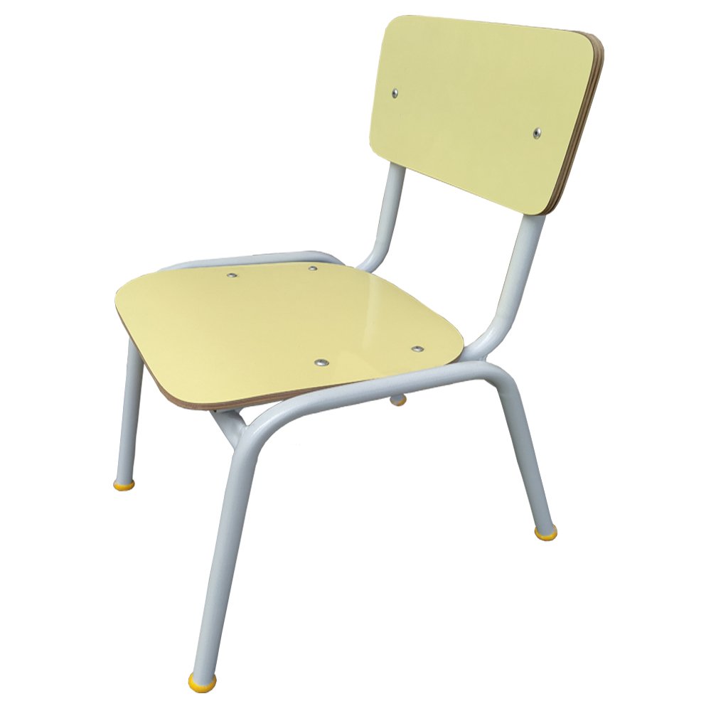 Cadeira Infantil Empilhável Colorida Escola Creche Amarela