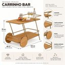 Ver imagem 4 de Carrinho Bar Esmeralda Mel | Metal Gold