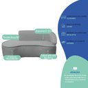 Ver imagem 6 de Kit Divã Recamier Orgânico Marrocos 200cm Lado Esquerdo e 1 Poltronas Amore Bouclé Cinza