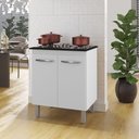 Ver imagem 1 de Balcão para Cooktop 2 Portas Armário de Cozinha Jade - Ssx Multicoisas Cor Branco Tampo 5 Bocas