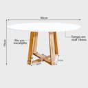 Ver imagem 3 de Mesa de Jantar Livia 90cm Base Madeira Maciça - Branca