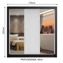 Ver imagem 3 de Guarda-Roupa Casal Madesa Lyon 3 Portas de Correr com Espelhos 2 Gavetas Preto/Branco Cor:Preto/Bran