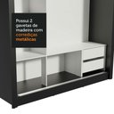 Ver mais imagens de Guarda-Roupa Casal Madesa Lyon 3 Portas de Correr com Espelhos 2 Gavetas Preto/Branco Cor:Preto/Bran