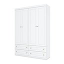 Ver imagem 4 de Guarda Roupa Infantil Maryland 4 Portas 4 Gavetas Casa 812 MDP Cabideiro Organizador 158cm