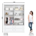Ver imagem 2 de Guarda Roupa Infantil Maryland 4 Portas 4 Gavetas Casa 812 MDP Cabideiro Organizador 158cm