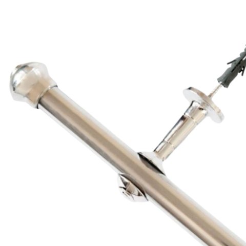 Kit Varão Para Cortina 2,50 Metros 19Mm Cromado