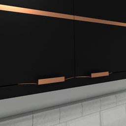 Armário Assis Suspenso Moderno para Cozinha Pret com Cobre - 2