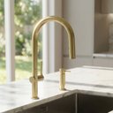 Ver imagem 1 de Misturador Monocomando para Cozinha Auris | Dourado Escovado | Alto Padrão | Bica 360° | Hausbaak