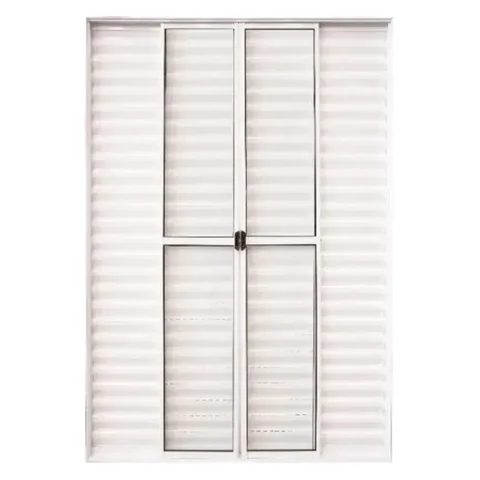 Porta de Aluminio Balcão 6 Folhas com Trinco Linha Leve:2,10 X 1,80/branco