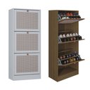 Ver imagem 1 de Kit 2 Sapateiras Tropical 3 Portas Multiuso Vertical Poquema