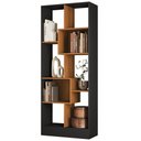 Ver imagem 1 de Estante Livreiro 73cm com Nichos Dora Preto/Cinamomo Z49 - Mpozenato