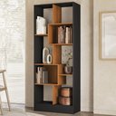 Ver imagem 3 de Estante Livreiro 73cm com Nichos Dora Preto/Cinamomo Z49 - Mpozenato