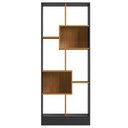 Ver imagem 4 de Estante Livreiro 73cm com Nichos Dora Preto/Cinamomo Z49 - Mpozenato