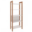 Ver imagem 2 de Closet Modulado Aberto-estante Alta Multiuso 5 Prateleiras 65cm Az1005 Tecno Mobili - Amendoa/branco