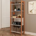 Ver imagem 1 de Closet Modulado Aberto-estante Alta Multiuso 5 Prateleiras 65cm Az1005 Tecno Mobili - Amendoa/branco