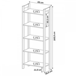 Closet Modulado Aberto-estante Alta Multiuso 5 Prateleiras 65cm Az1005 Tecno Mobili - Amendoa/branco - 3