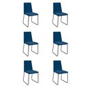 Ver imagem 1 de Kit 6 Cadeiras de Jantar Cozinha Industrial Lexa Veludo - Élpis Móveis - Azul Marinho - Preta