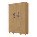 Ver imagem 2 de Guarda-roupa Infantil 122cm com Vidro 4 Portas e 2 Gavetas Suspiro Multimóveis Mp4458 Madeirado