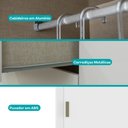 Ver imagem 2 de Guarda-roupa Casal 3 Portas de Correr 4 Gavetas Branco Carraro