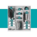 Ver mais imagens de Guarda-roupa Casal 3 Portas de Correr 4 Gavetas Branco Carraro
