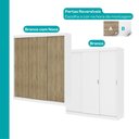 Ver imagem 5 de Guarda-roupa Casal 3 Portas de Correr 4 Gavetas Branco Carraro