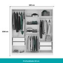 Ver imagem 6 de Guarda-roupa Casal 3 Portas de Correr 4 Gavetas Branco Carraro