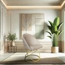 Ver imagem 2 de Kit 04 Cadeiras Poltrona de Jantar Bela Linho Bege Base Metálica Luxo Dourado - Pallazio