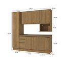 Ver imagem 3 de Armário de Cozinha Compacta Nicho Micro-ondas 100% Mdf 230cm Nogueira Celeste Kappesberg
