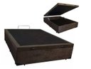 Ver imagem 1 de Cama Báu Box Base Casal Suede Cinza com Pistão a Gás.
