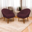 Ver imagem 2 de Kit 2 Poltronas Decorativa para Sala Recepção Manicure Consultório Stella Suede